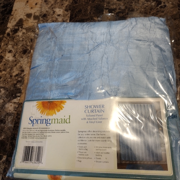 SPRINGMAID  Shower Curtain polyester  72in. x 72in colonial blue - Picture 2 of 2